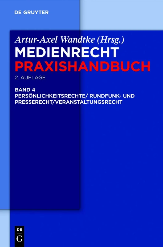 Rundfunk- und Presserecht/Veranstaltungsrecht/Schutz von Persönlichkeitsrechten: 04 (Medienrecht Praxishandbuch)