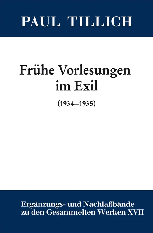 De Gruyter Paul Tillich: Gesammelte Werke - Volume 17 - Image 1
