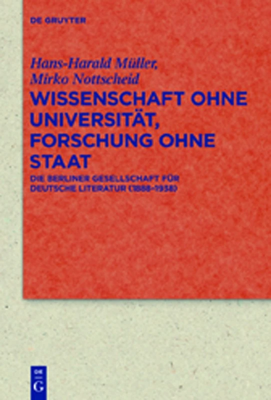 De Gruyter - Wissenschaft ohne Universitat (1888-1938)