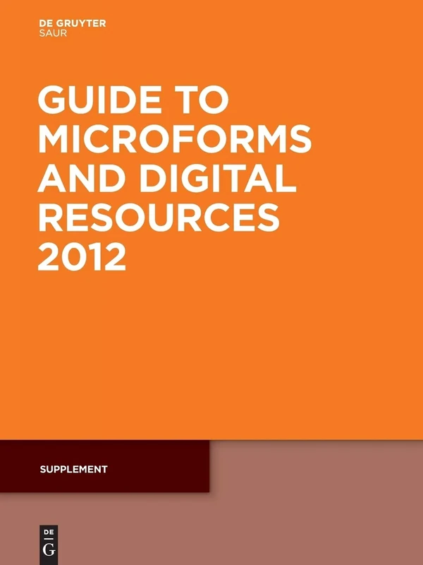 Supplement (Guide to Microforms in Print SUPPLEMENT)