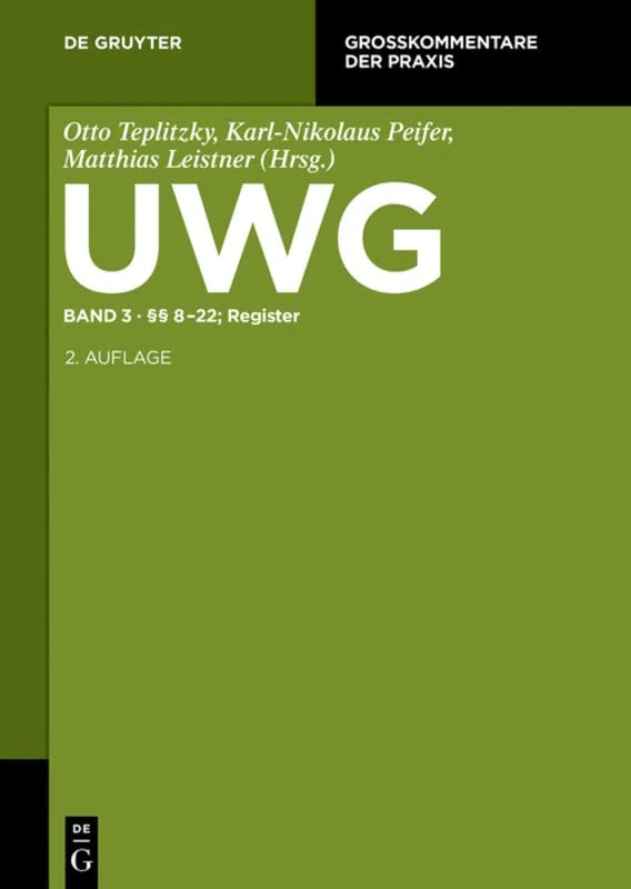 §§ 8-22; Register (Großkommentare der Praxis)