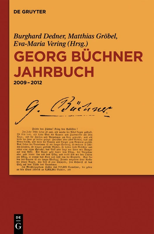 Georg Büchner Jahrbuch, Band 12, Georg Büchner Jahrbuch: 2009 - 2012