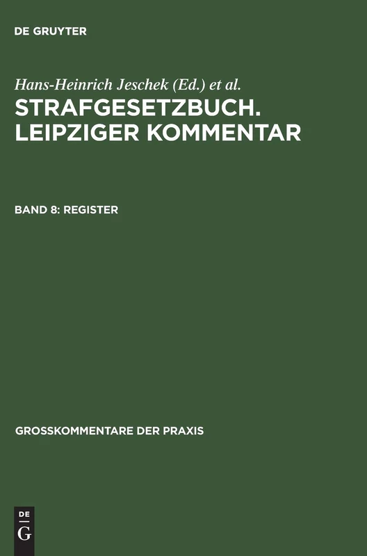 Register (Großkommentare Der Praxis)