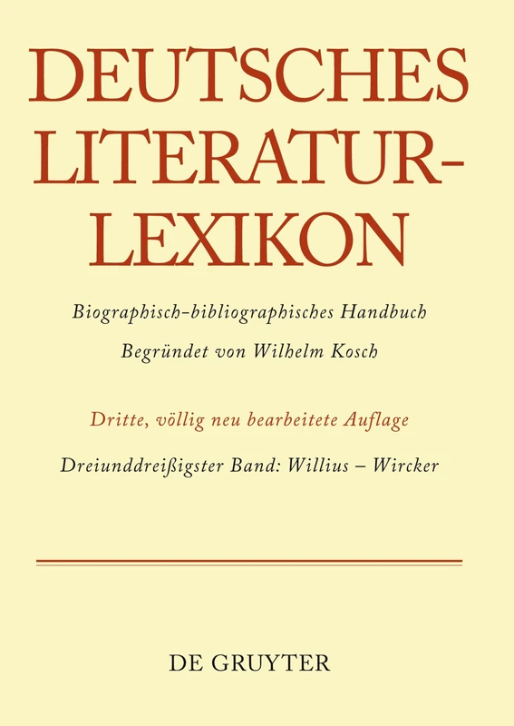 De Gruyter Willius-Wircker: Biographisch-Bibliographisches Handbuch 33
