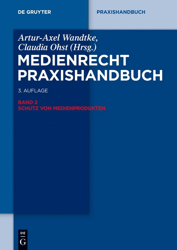 Schutz Von Medienprodukten (de Gruyter Praxishandbuch)