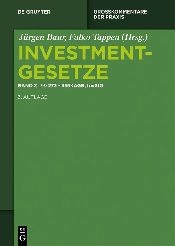 §§ 273 - 355 Kagb; Invstg (Großkommentare Der Praxis)