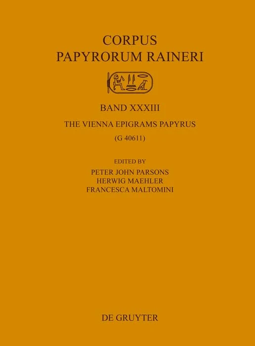 The Vienna Epigrams Papyrus: (G 40611) (Corpus Papyrorum Raineri): XXXIII