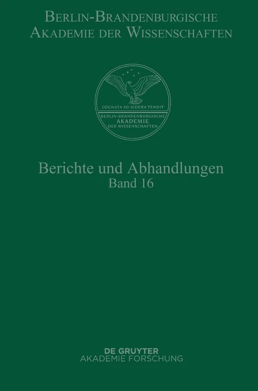 Berichte und Abhandlungen, Band 16, Berichte und Abhandlungen Band 16