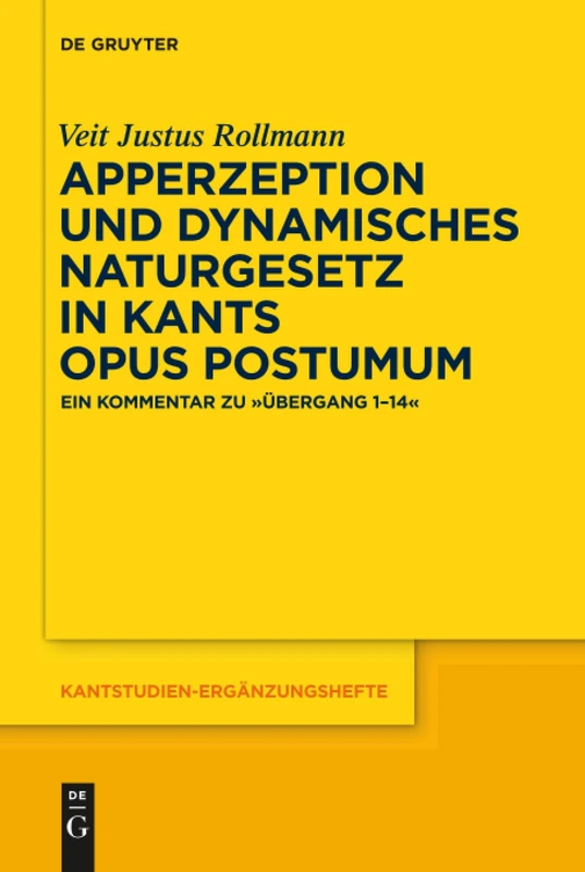 De Gruyter Apperzeption und dynamisches Naturgesetz - Kantstudien