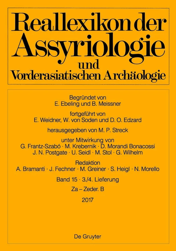 Reallexikon Der Assyriologie Und Vorderasiatischen Archaologie. Bd. 15/Lieferung 3/4