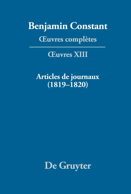 Articles de journaux (1819–1820)