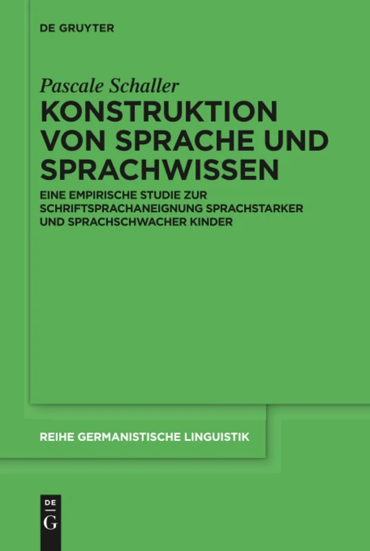 De Gruyter Konstruktion von Sprache und Sprachwissen 309