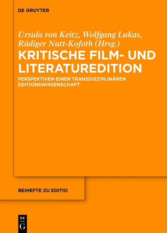 De Gruyter Kritische Film- und Literaturedition - Volume 51