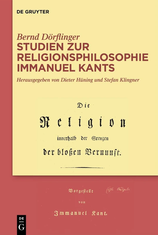 De Gruyter - Studien zur Religionsphilosophie Immanuel Kant
