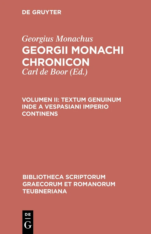 Textum Genuinum Inde a Vespasiani Imperio Continens (Bibliotheca Scriptorum Graecorum Et Romanorum Teubneriana)