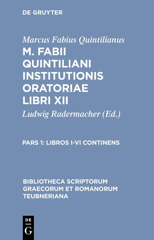 Libros I-VI Continens (Bibliotheca Scriptorum Graecorum Et Romanorum Teubneriana)