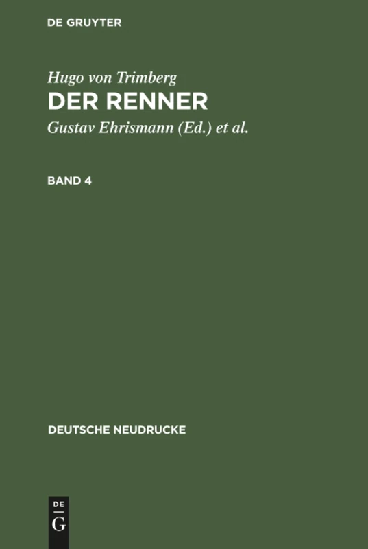 Deutsche Neudrucke Der Renner
