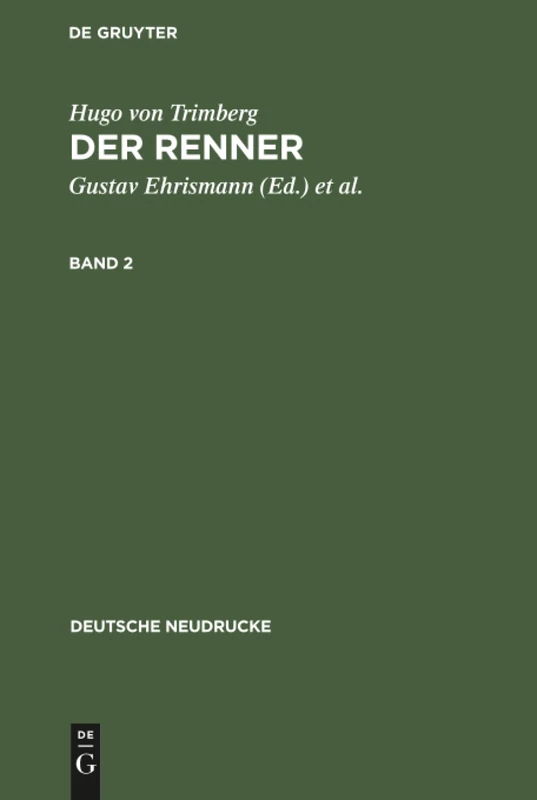 Deutsche Neudrucke Der Renner