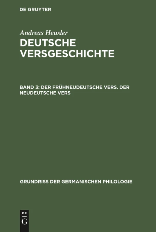 De Gruyter - Der neudeutsche Vers. Der neudeutsche Vers: 8