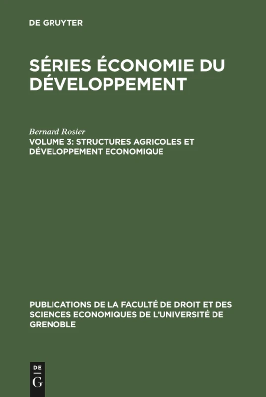 Structures agricoles et développement economique (Publications de la Faculté de Droit Et Des Sciences Economiq)