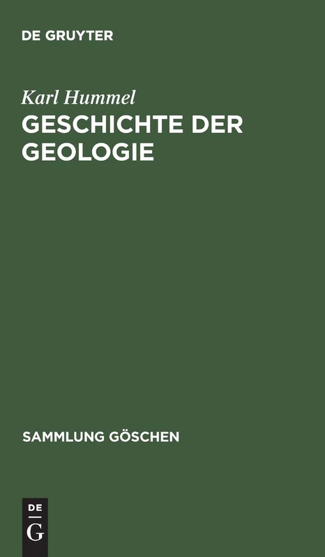 Geschichte der Geologie: 899 (Sammlung Göschen)