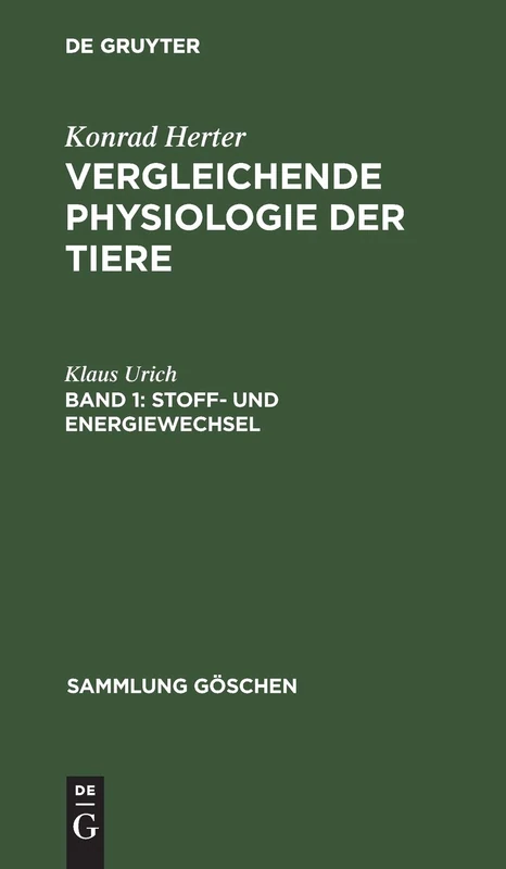 Stoff- und Energiewechsel: 972 (Sammlung Göschen)