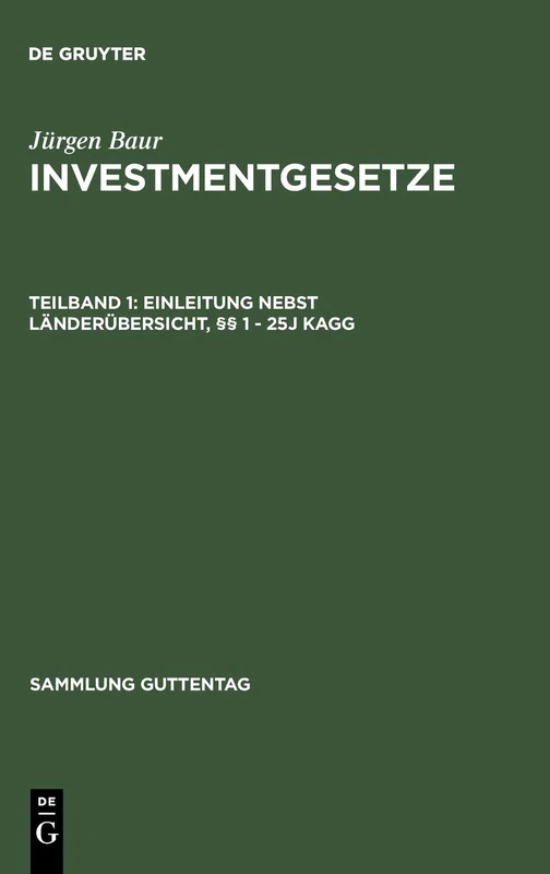 De Gruyter - Einleitung Nebst Landerubersicht, 1 - 25j Kagg
