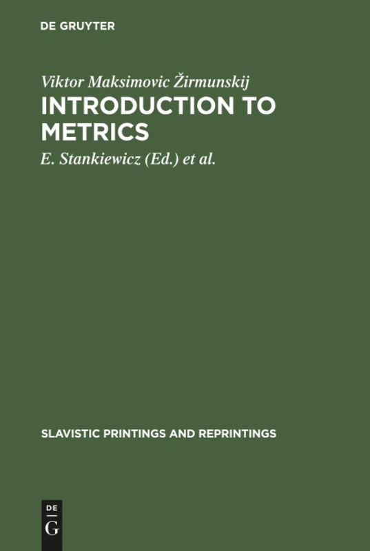 Introduction to metrics: The theory of verse: 58 (Slavistic Printings and Reprintings, 58) - Image 1