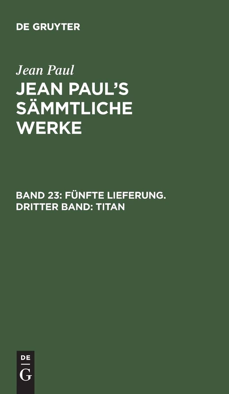 Fünfte Lieferung. Dritter Band: Titan: Dritter Band: 3