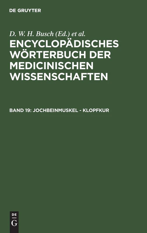 Jochbeinmuskel - Klopfkur: Aus: [enzyklopädisches Wörterbuch Der Medizinischen Wissenschaften] Encyclopädisches Wörterbuch Der Medicinischen ... Der Medizinischen Wissenschaften, 19)