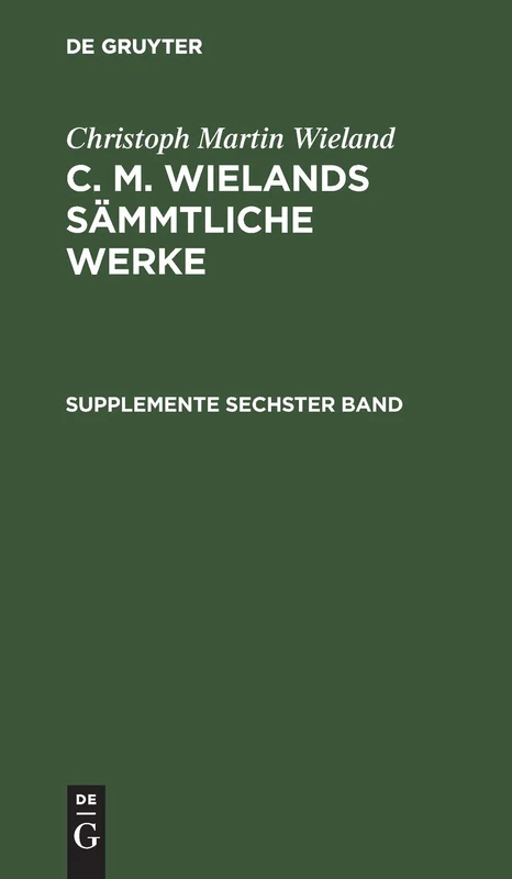 Supplemente Sechster Band: 6