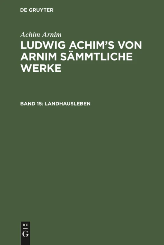 Landhausleben: Erzählungen: 15