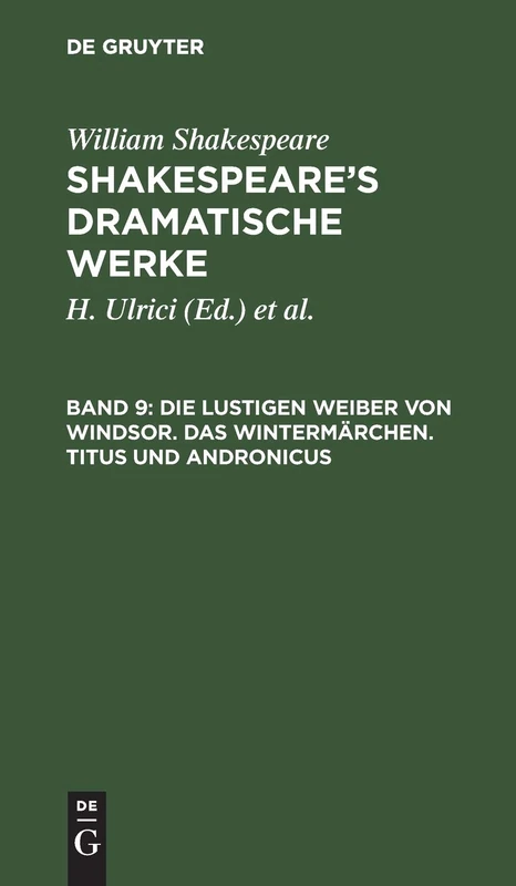 De Gruyter - Die Lustigen Weiber Von Windsor Book