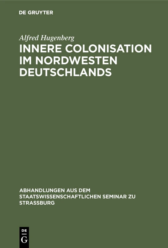 De Gruyter - Innere Colonisation im Nordwesten Deutschlands