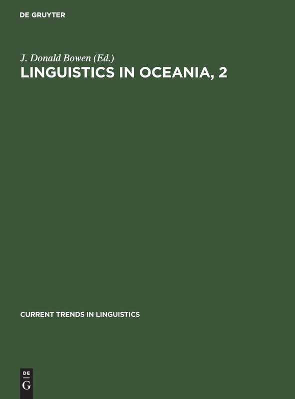 Linguistics in Oceania, 2: 8 (Current Trends in Linguistics, 8, 2)