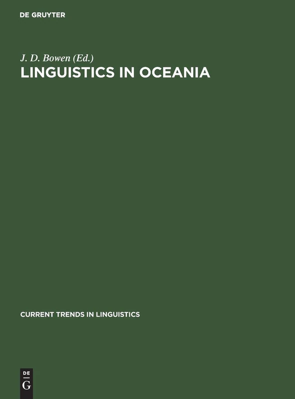 Linguistics in Oceania: 8 (Current Trends in Linguistics, 8, 1)