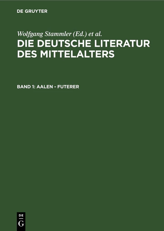 De Gruyter - Aalen - Futerer: Aus Die Deutsche Literatur