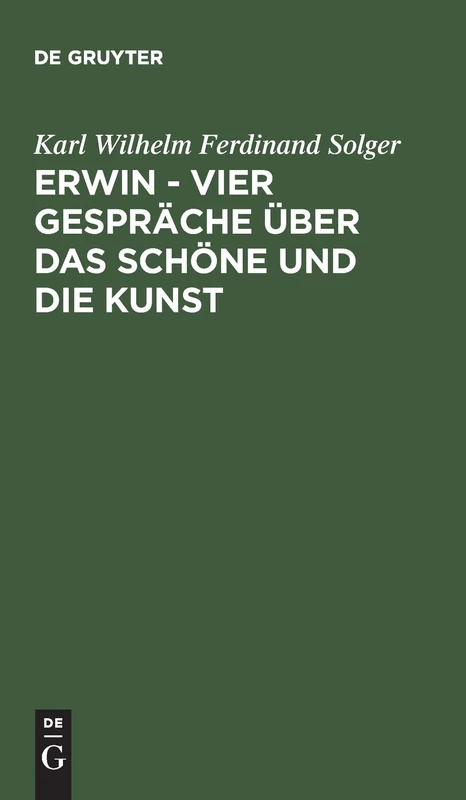 Erwin - Vier Gespräche Über Das Schöne Und Die Kunst: Vier Gespräche Über Das Schöne Und Die Kunst - Image 1