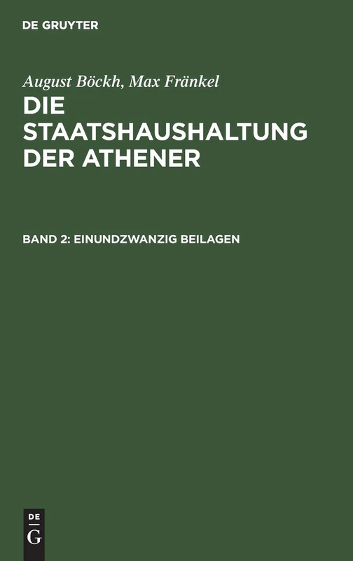 De Gruyter Einundzwanzig Beilagen - Ancient History Book