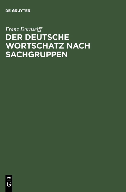 Der Deutsche Wortschatz Nach Sachgruppen