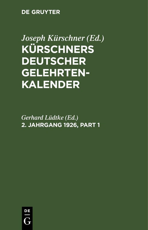 Kürschners Deutscher Gelehrten-kalender, 1926