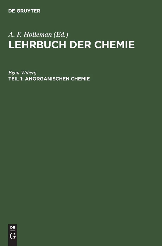 Anorganischen Chemie: Aus; Lehrbuch Der Chemie