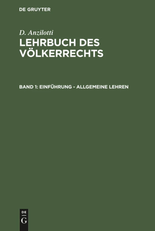 Einführung - Allgemeine Lehren: Aus: Lehrbuch Des Völkerrechts
