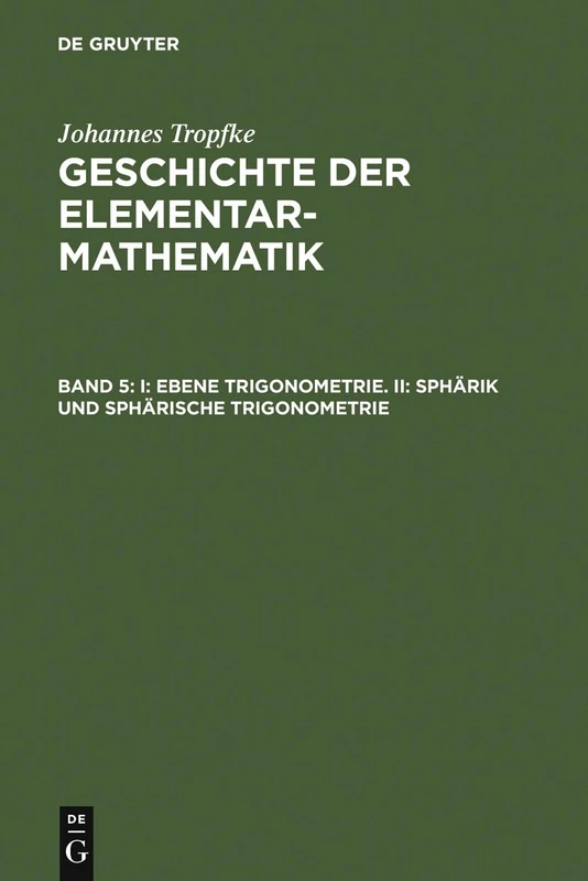I: Ebene Trigonometrie. II: Sphärik und sphärische Trigonometrie: 1-2