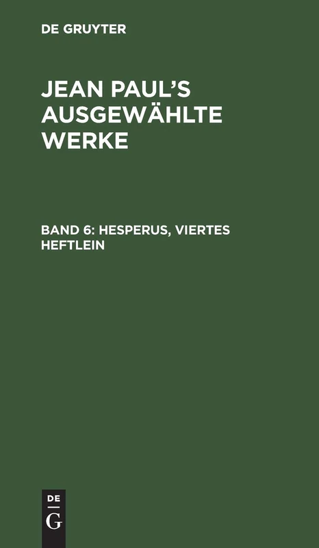 Hesperus, Viertes Heftlein: 6