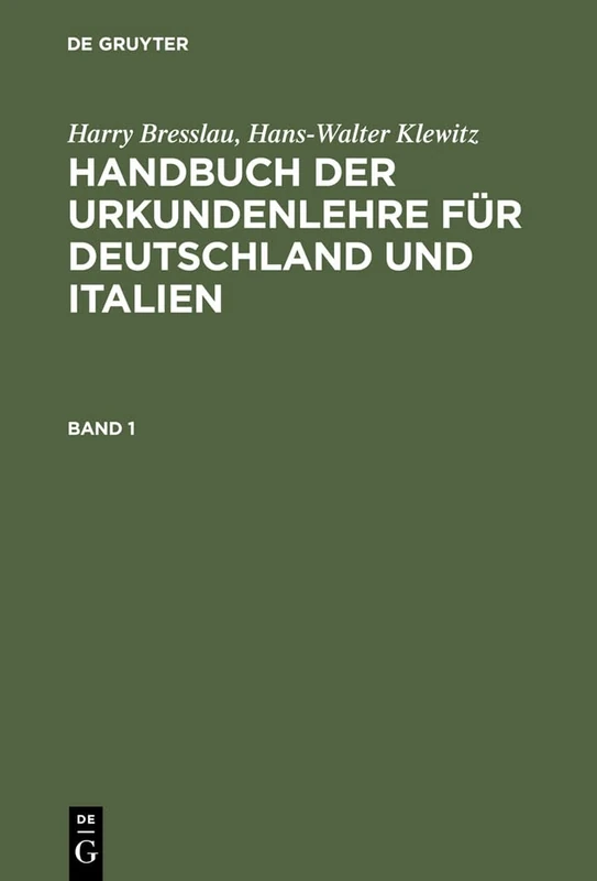 Handbuch der Urkundenlehre für Deutschland und Italien. Band 1 - Image 1