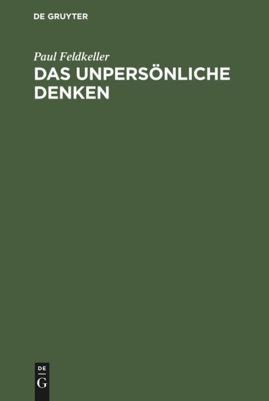 Das unpersönliche Denken