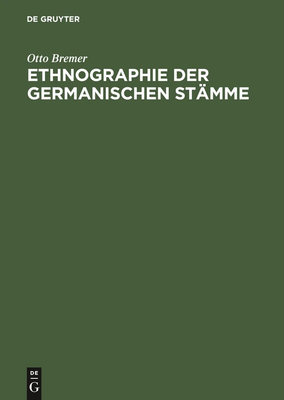 Ethnographie Der Germanischen Stämme