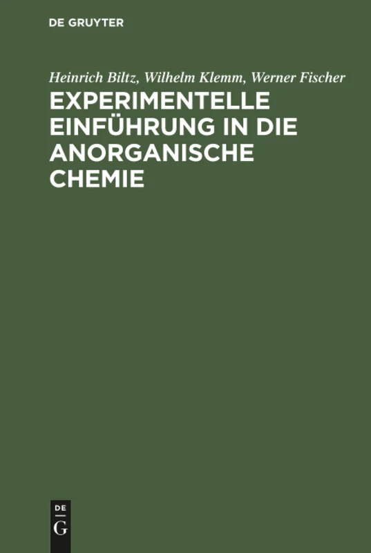 Experimentelle Einführung in die anorganische Chemie