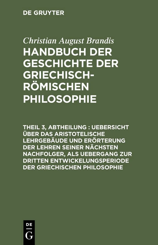 De Gruyter Aristotelian Philosophy Book - German Text